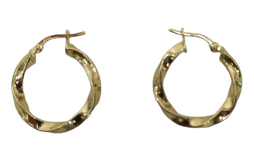 Aros Argollas Entorchados 24mm En Oro Italiano 18 Kilates 