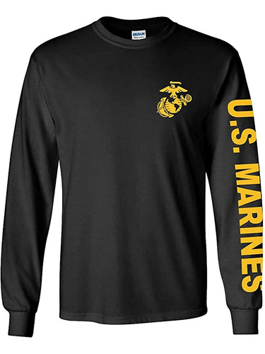 Black Or Sports Grey U.s Marine Corps Long Sleeve Tshirt 