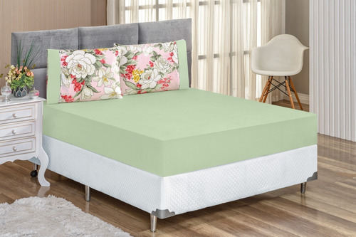 Jogo De Cama King Size 3 Peças Modelo Naturale Com Elástico Cor Killy