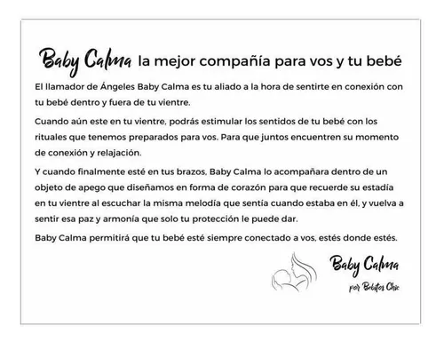 Llamador De Ángeles Para Embarazadas + Apego Bebe Baby Calma