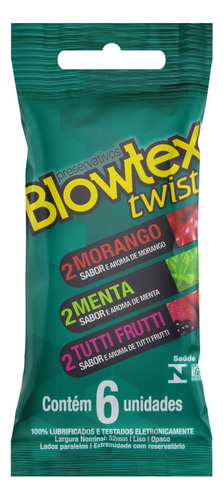 Preservativo Lubrificado Twist Blowtex Pacote 6 Unidades