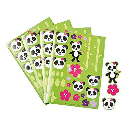 Stickers Panda Party - 12 Piezas.