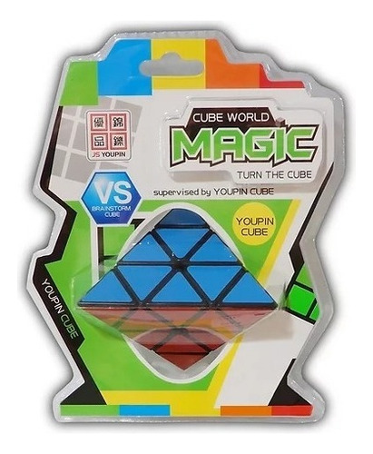 Cubo Mágico Pirámide De 4 Piezas Cube World Magic Jyjcbm007 Color Azul