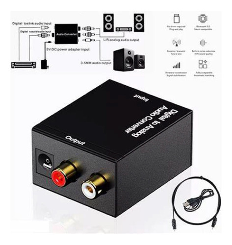 Adaptador Toslink Audio Dig. A Rca