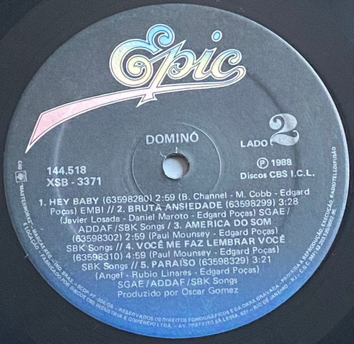 Dominó - Com Todos Menos Comigo - Lp 1988 (Usado)