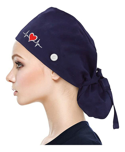 1b Gorra Exfoliante Con Botones Gorro Estampado Bouffant Con