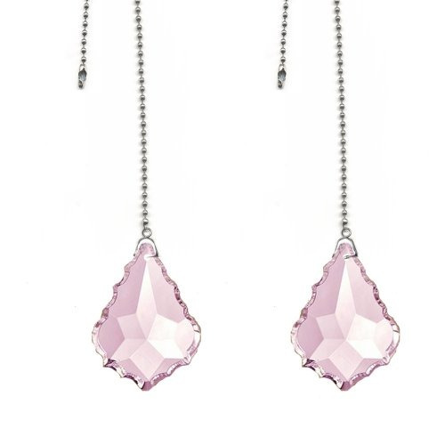 Magnífico Cristal 2  Pink Crystal Prism Pendeloque, 2 Pc Des