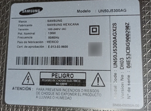Flex Botón De Encendido Y Módulo Wifi Samsung 50 Un50j5300 (Usado)