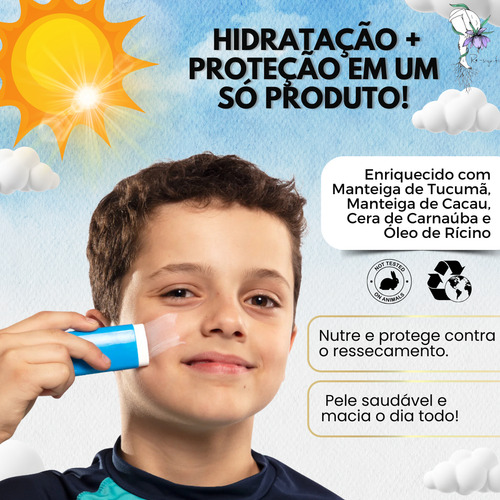 Protetor Solar Infantil Bastão Fps 50 Uva25 Kids Baby Biobio