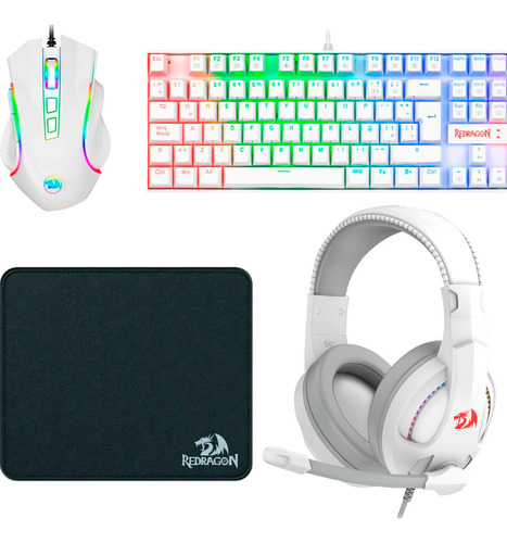 Kit Gamer Teclado Redragon K552w + Mouse M607 + Auricular Cronus H211 + Mouse Pad
