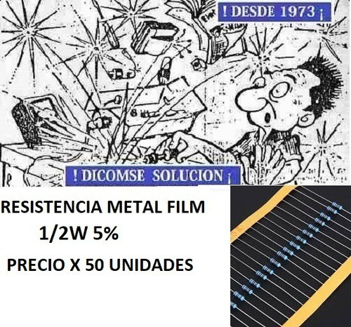 Resistencia Metal Film 1/2w 5%   1m X 50 Unid