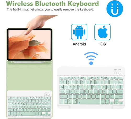 Funda Teclado Ratón Para Galaxy Tab S7 Fe/s8+/s8 Plus 12.4