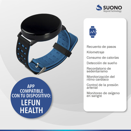 Reloj Inteligente Smartwatch Plus Pulsera Bluetooth Color de la malla Azul