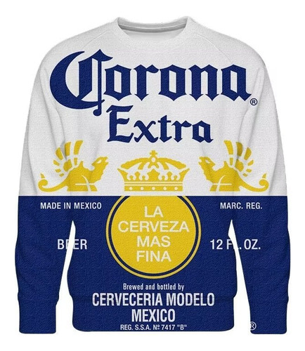 Sudadera Con Estampado Colorido Creativo Cerveza Corona