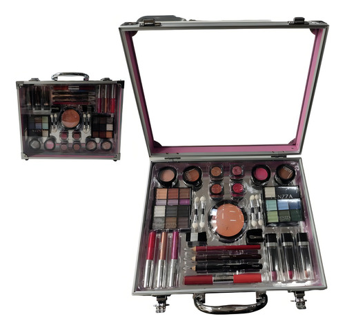 Maleta De Maquiagem Muse Pp 29 Itens Makes Prateado - Fenzza