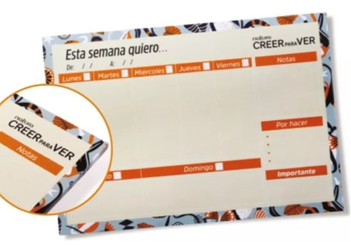 Pizarra Planner Organizador Semanal Calendario Jaez Regalos