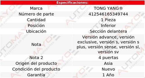 Una Tolva Motor Inf Secc Del Tong Yang Versa 2012-2014