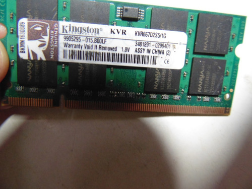 Memória Notebook Kingston 1gb Ddr2 Kvr 667 Toshiba Dynabook (Usado)