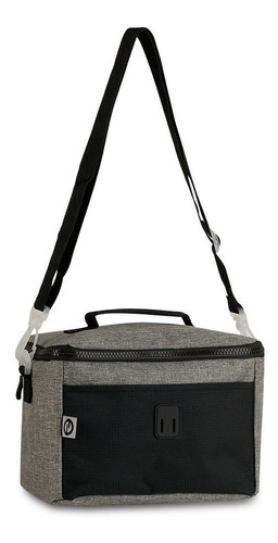 Bolsa Térmica Portátil Quente/frio 6l Praia Fitness Viagens Cor Cinza Com Preto