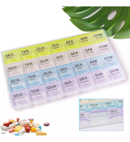 Porta Comprimidos Pílulas Organizador De Remédios Suplemento