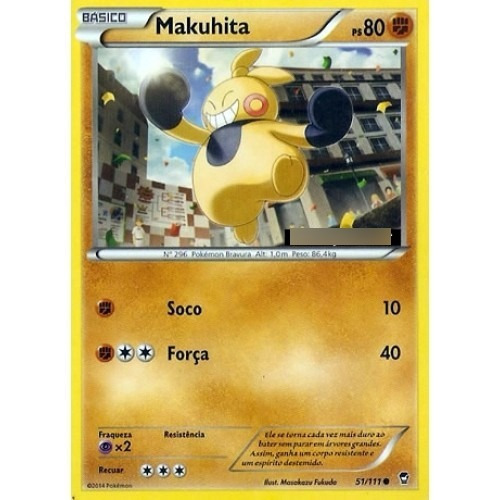 2x Makuhita Pokémon Físico Comum 51/111 - Pokemon Card Game