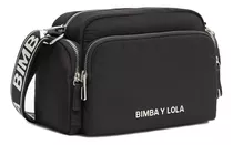 Comprar Cartera Bandolera Bimba Y Lola Olympia Collection Bolso Bandolera M Nylon Diseño Liso De Nailon  Negra Con Correa De Hombro Negra/blanco