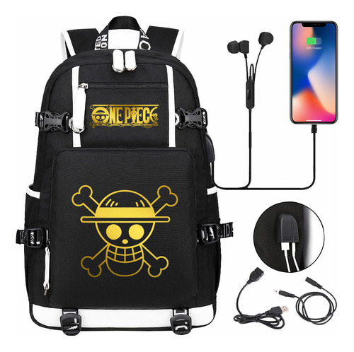 Mochila Escolar Juvenil Golden Luffy One Piece Collection Us