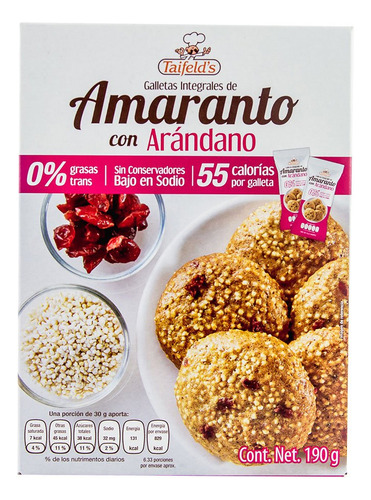 Taifelds Galletas Integrales De Amaranto Con Arándano