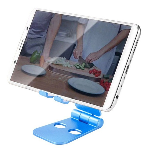 Soporte Universal Plegable Antiderrapante Tablet Celular Color Azul celeste