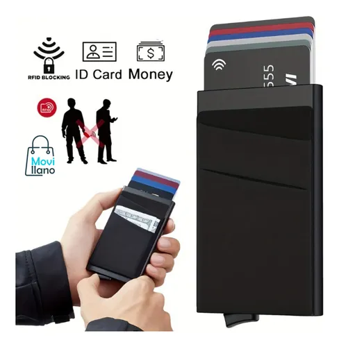 Pack 2 Tarjetero Billetera Rfid Slim Delgado Minimalista