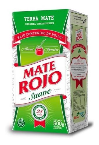 Yerba Mate Rojo Suave X 5 Unidades De 1/2kg