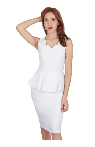 Brújula sagrado representación Vestido Blanco Ajustado | MercadoLibre 📦