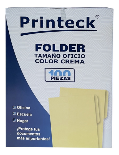 Folder Printeck Tamaño Oficio 100 Pz