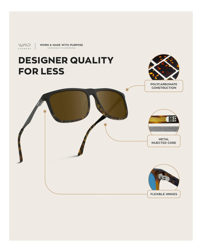 Wearme Pro Gafas De Sol Polarizadas Para Hombre, Cuadradas,