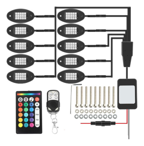 15 Luces Led Coloridas Para Coche, Remolque, Diez Luces Bajo