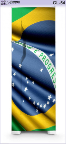 Adesivo Envelopar Geladeira Brasil Bandeira Copa Zoom Oferta