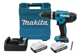 Rotomartillo 18v Makita Hp488d 1/2 PuLG + Baterías Cargador Color Turquesa