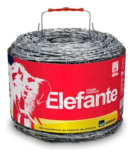 Arame Farpado Gerdau Elefante 250m Fio 2,2mm 400kgf
