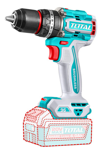 Taladro Atornillador Percutor 20v Total Tidli209681 Color Turquesa