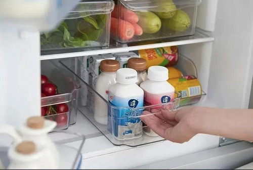 Imagen 1 de 9 de Organizador Para Refrigerador Plástico Transparente 30 Cm 