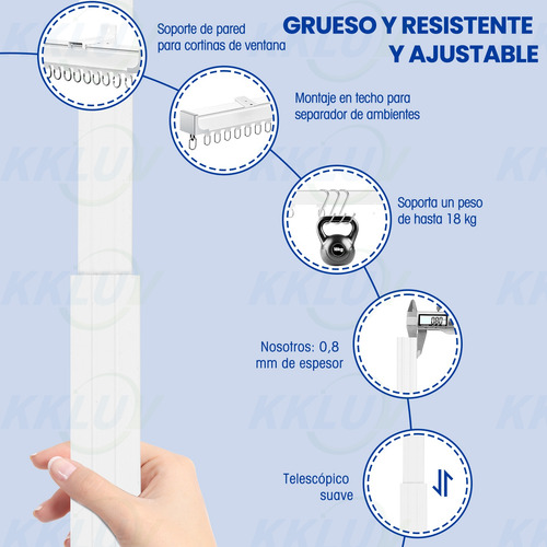 Riel De Cortina Ajustable Barra De Cortina A Maximo 1.5m
