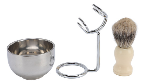 Juego De Brochas De Afeitar Con Soporte De Acero Inoxidable,