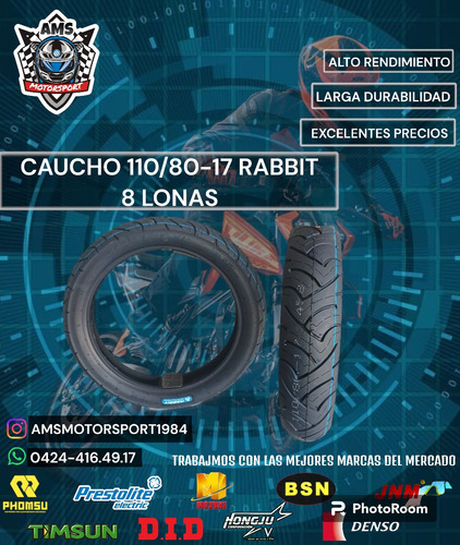 Caucho 110/80-17 8 Lonas Rabbit 
