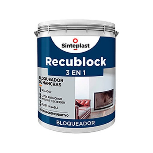 Recublock 3 En 1 Bloqueador Sellador Antihongo 4lt -p.zero R