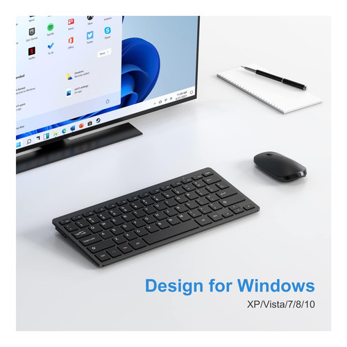 Omoton Teclado Inalámbrico Bluetooth P/ Tablet Pc Notebook
