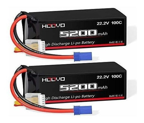 2 Baterias Lipo 22.2v 5200mah 100c 6s Ec5 Plug Hoovo