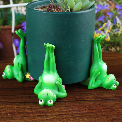 3x Figuras En Miniatura De Rana Adornos De Mesa De Mesa