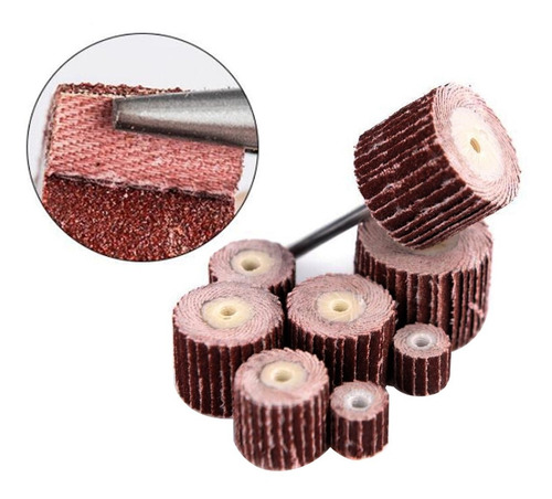 Imagen 1 de 6 de Lijas Torno Dremel Flap Pulido X10 C/ Vastago Electroimporta
