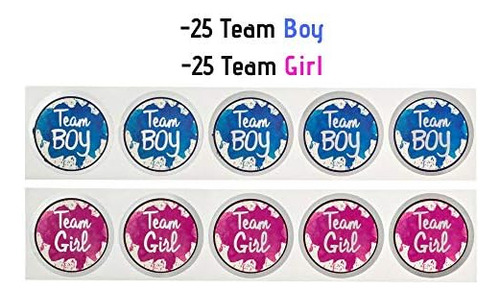 Pegatinas De Revelación De Género - Team Boy Y Team Girl - J