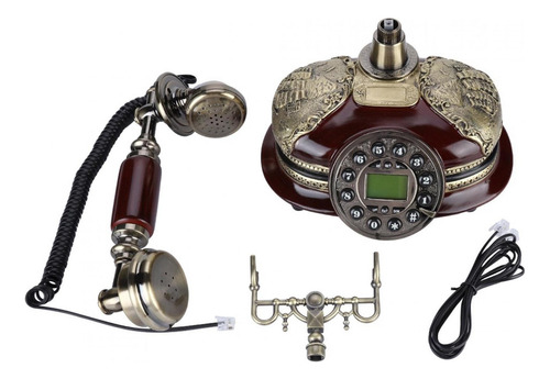 Teléfono Fijo Antiguo De Doble Sistema, Con Pausa Y Función